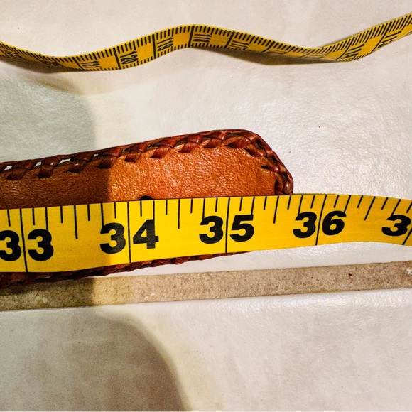 Handmade Multicolored Woven Leather Belt 32 - Picture 7 of 8